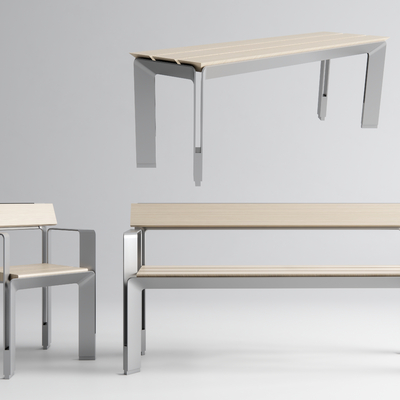 户外铁艺长椅 景观座椅su模型