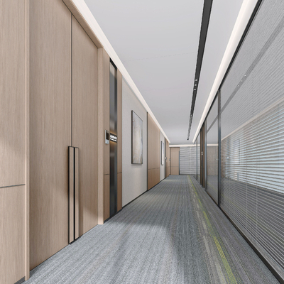  现代过道su模型 