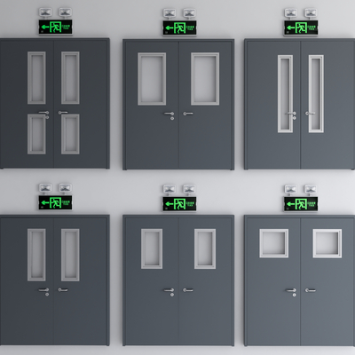 防火门 安全门 逃生门 消防通道门 安全出口su模型