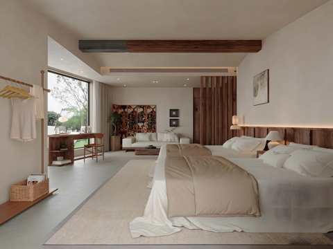  酒店民宿 客房su模型 