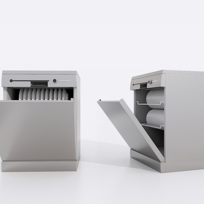 现代洗碗机 消毒柜su模型