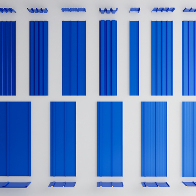 彩钢板 瓦楞板 屋顶瓦片 铝板su模型