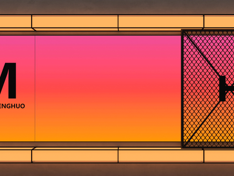  广告灯箱3d模型下载 幻彩渐变灯箱 地铁站台卡布灯箱 金属网格广告牌设计 