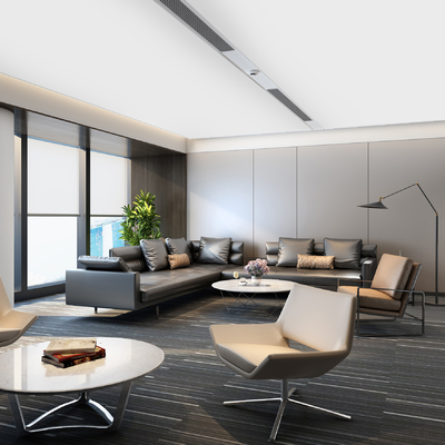  现代办公休息区su模型 