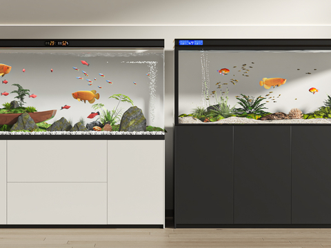  鱼缸水族3d模型 
