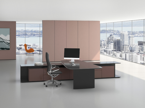  卡位办公桌 工位3d模型 