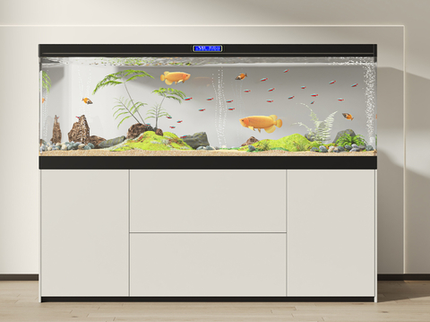  鱼缸水族su模型 