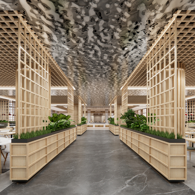  新中式火锅店su模型 