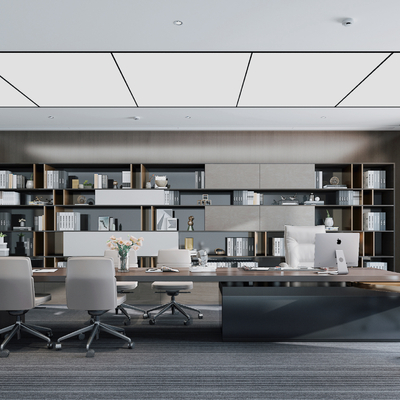  现代董事长办公室su模型 