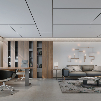  现代总经理办公室su模型 