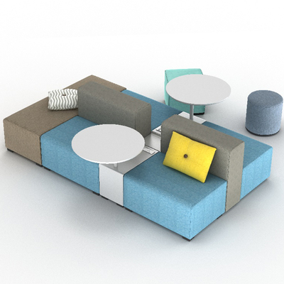  现代卡座沙发su模型 