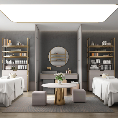  现代美容院护理房su模型 