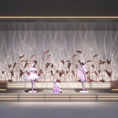  现代水波纹灯 装饰灯su模型 