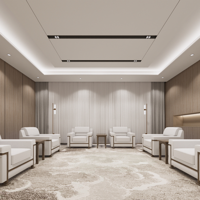  现代接待室su模型 