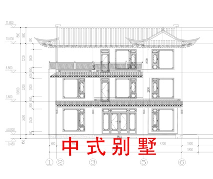  獨棟別墅 中式別墅 自建房 古建cad施工圖 