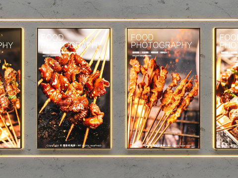  高清美食摄影3d模型下载 户外烧烤肉串特写 专业烤肉串拍摄图集 
