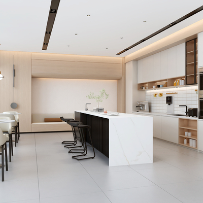  茶水间 公司水吧区su模型 