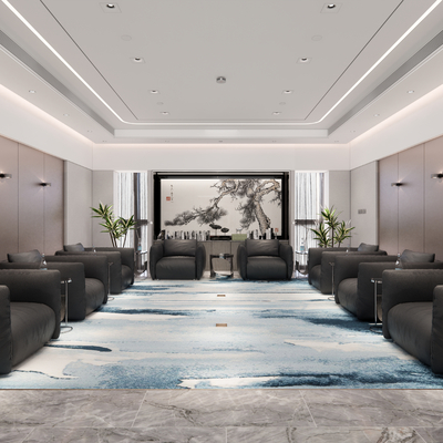  现代接待室su模型 