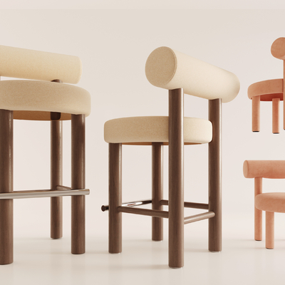 现代椅子 矮凳su模型