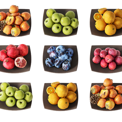  现代水果 橙子 石榴 果盘su模型 