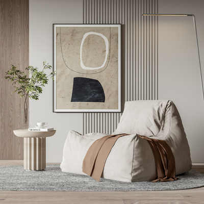  现代布艺懒人沙发su模型 