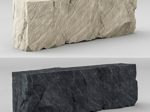  岩石前台 接待台 服务台3d模型 