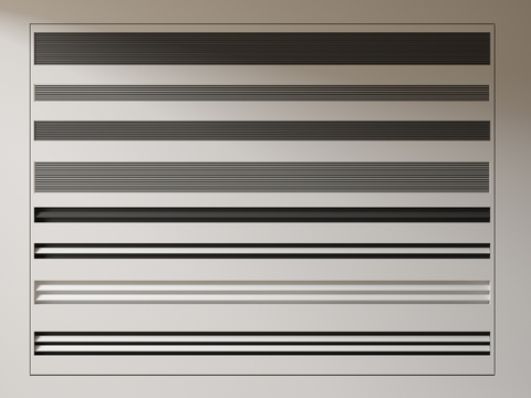  中央空调出风口 爪形风口 极窄风口3d模型 