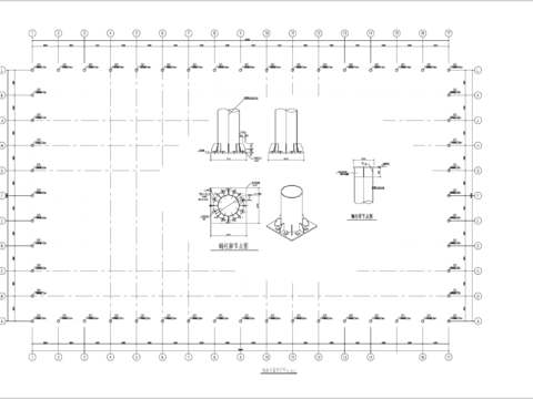  网架结构CAD施工图（建筑、结构、水电） 