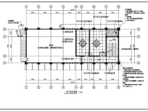  单位办公楼附属用房装修CAD施工图 