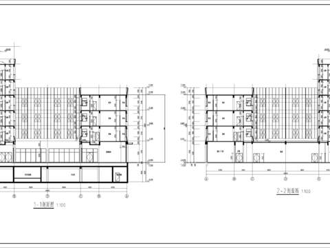  厂区生活综合楼建筑cad施工图 