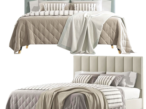  Meridiani 双人床3d模型 