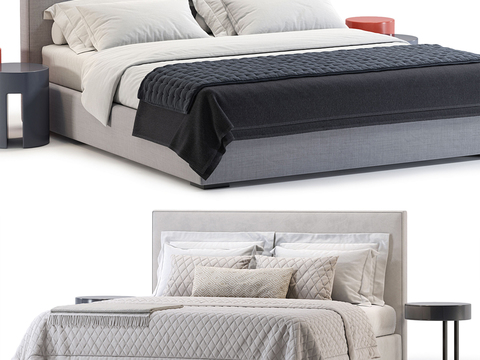  Meridiani 现代双人床3d模型 