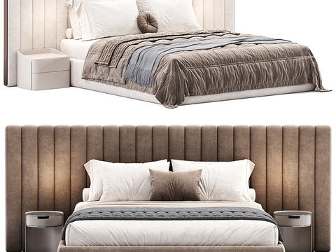  Meridiani 现代双人床3d模型 