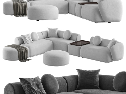  Meridiani Rene 多人沙发 转角沙发3d模型 