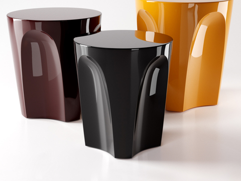  B&B Italia 现代彩色圆凳组合3d模型 