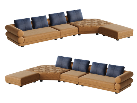  B&B 转角沙发3d模型 