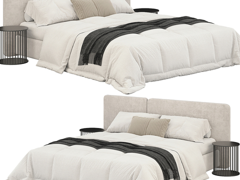  Meridiani 现代双人床3d模型 