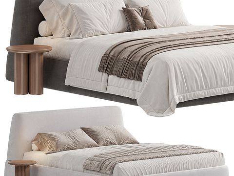  Meridiani 双人床3d模型 