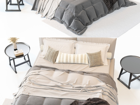  意大利 Meridiani Scott 双人床3d模型 