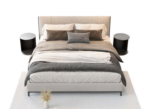  意大利 Meridiani Scott 双人床3d模型 