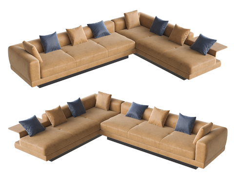  B&B 转角沙发 多人沙发3d模型 