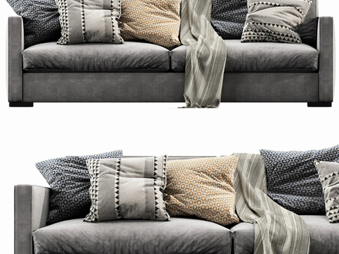  Meridiani  现代布艺双人沙发3d模型 