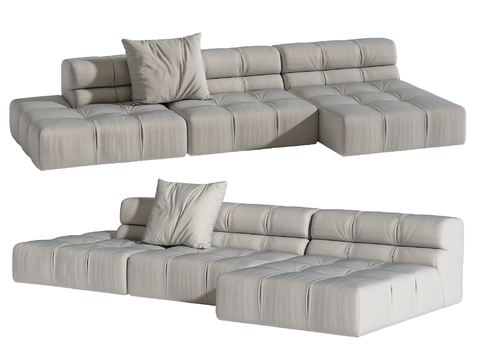  B&B 转角沙发 三人沙发3d模型 