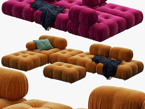  B&B Italia 模块沙发 拼接沙发3d模型 