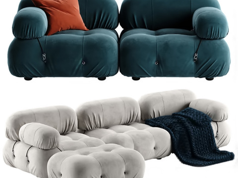  B&B Italia 现代布艺转角多人沙发3d模型 