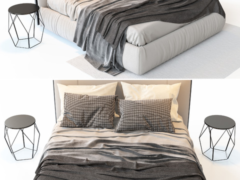  意大利 Meridiani Scott 双人床3d模型 