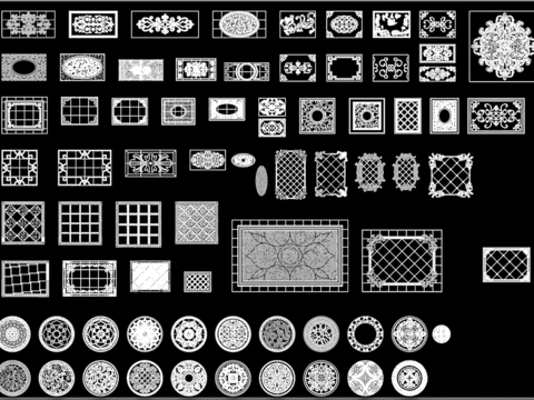  地面拼花素材CAD施工图 