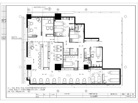  美發(fā)店cad施工圖 