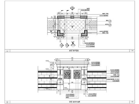  别墅门廊CAD平面图 