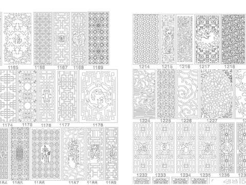  新中式雕花cad图库 